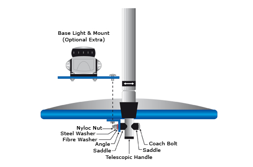 Portable Telescopic Inspection Mirror Assembly