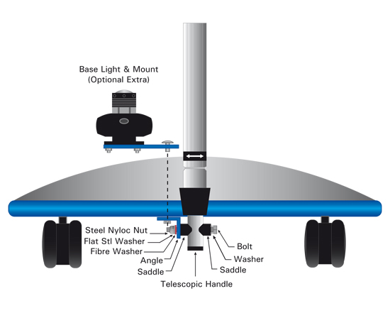 Lookunder Telescopic Inspection Mirror Assembly